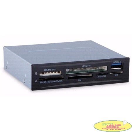 Exegate EX293028RUS Картридер USB3.0  <CR-611U3> (внутренний, 3.5", мультиформатный: SD/SDHC/SDXC/MMC/microSD/T-Flash/CF/MS/MS micro/XD, 1 доп.порт USB3.0, черный, металл)