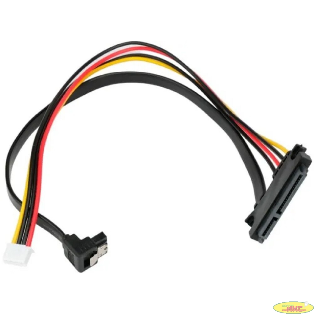 Cablexpert Кабель питания SATA CC-XH2.54-SATAL-40CM, XH2.54 4pin+Sata угловой / Sata 7+15pin, медн.проводник, 40см, пакет (CC-XH2.54-SATAL-40CM)