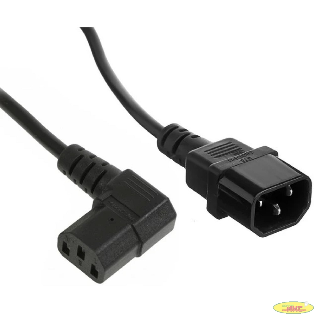 Exegate EX297743RUS Кабель питания Power EC-0,5P (C13 угловой->C14, VDE-250V-3*0.75mm2, медь, черный, 10A, 0.5м)