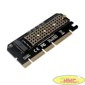 ORIENT C299E, Переходник PCI-E 16x->M.2 M-key NVMe SSD, тип 2230/2242/2260/2280
 (30899)