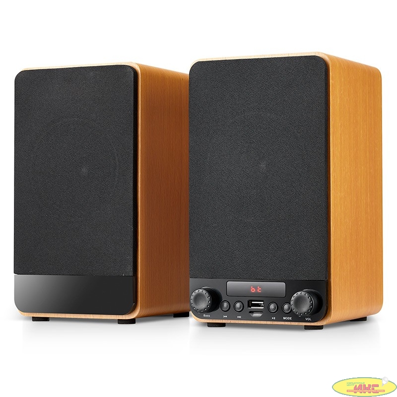 Dialog Jazz AJ-13 BROWN - акустические колонки 2.0, 2*15W RMS, Bluetooth, FM, USB+microSD reader