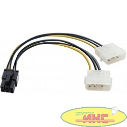 Exegate EX138937RUS Переходник питания PCI-Express 6pin (от 2х разъемов Molex (IDE) блока питания), 15см Exegate