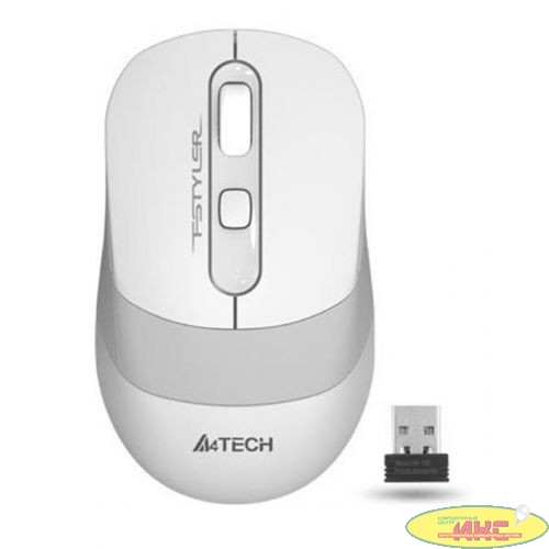 Мышь беспроводная A4Tech Fstyler FG10 , белый/серый , оптическая, 2000dpi , USB, 4 кнопки