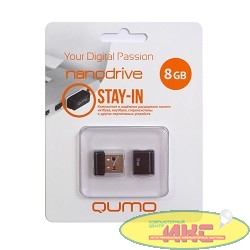 USB 2.0 QUMO 8GB NANO [QM8GUD-NANO-B] Black