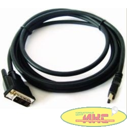 Кабель HDMI-DVI Gembird, 1.8м, 19M/19M, single link, черный, позол.разъемы, экран [CC-HDMI-DVI-6]
