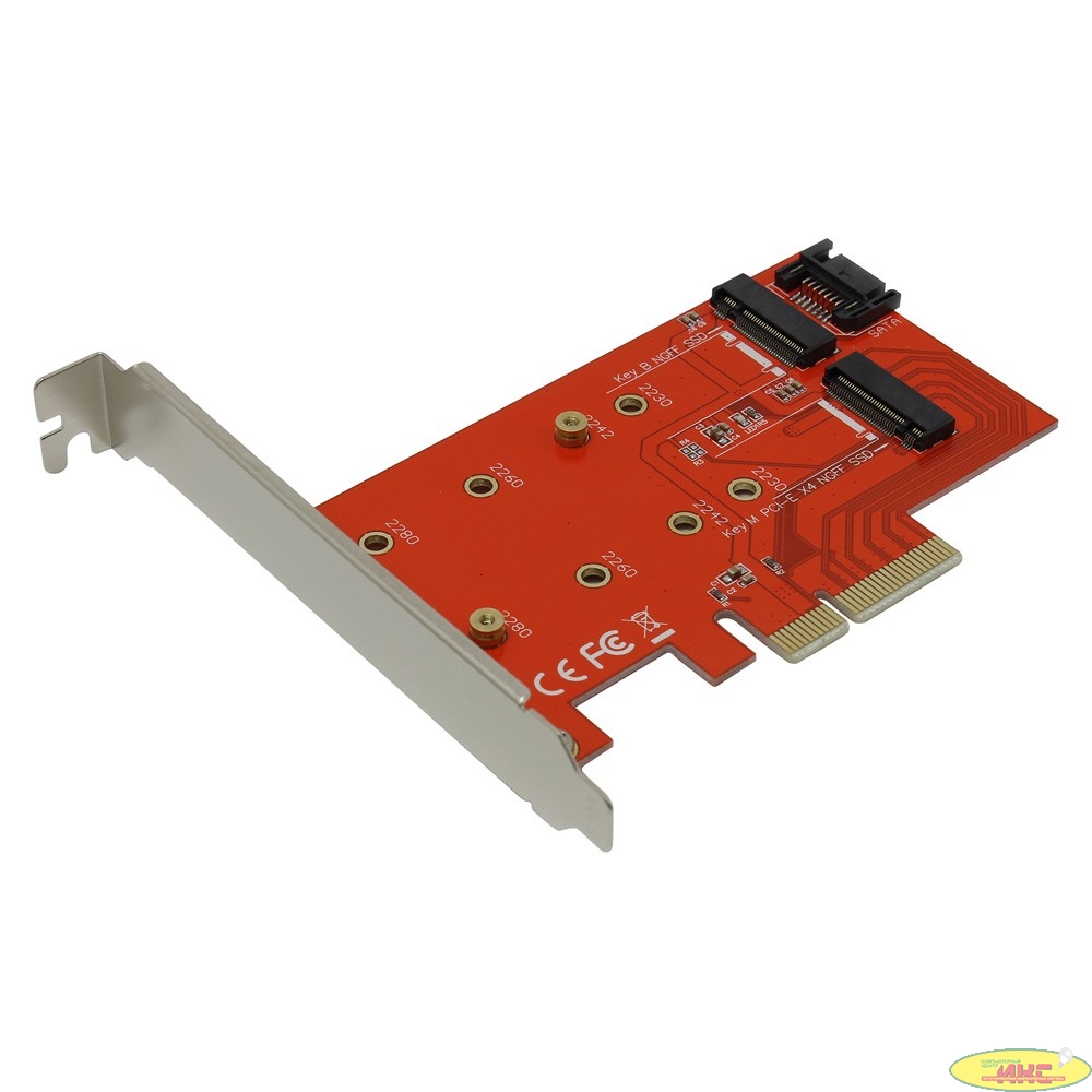 ORIENT C296E Адаптер 2xM.2 - > PCI-Ex4 / SATA 