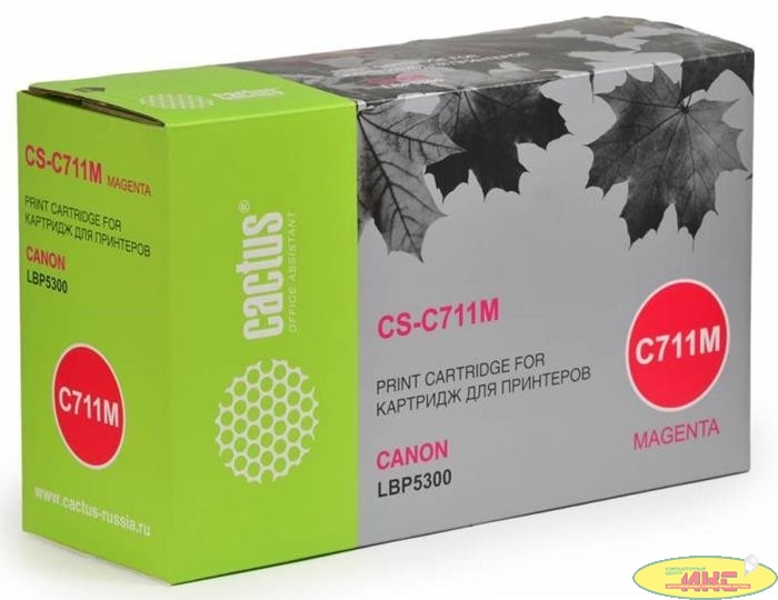 CACTUS Cartridge 711M Тонер Картридж Cactus CS-C711M пурпурный для Canon LBP5300 (6000стр.)