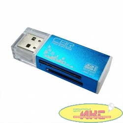 USB 2.0 Card reader CBR/Human ("Glam") CR-424, синий цвет, All-in-one, Micro MS(M2), SD, T-flash, MS-DUO, MMC, SDHC,DV,MS PRO, MS, MS PRO DUO