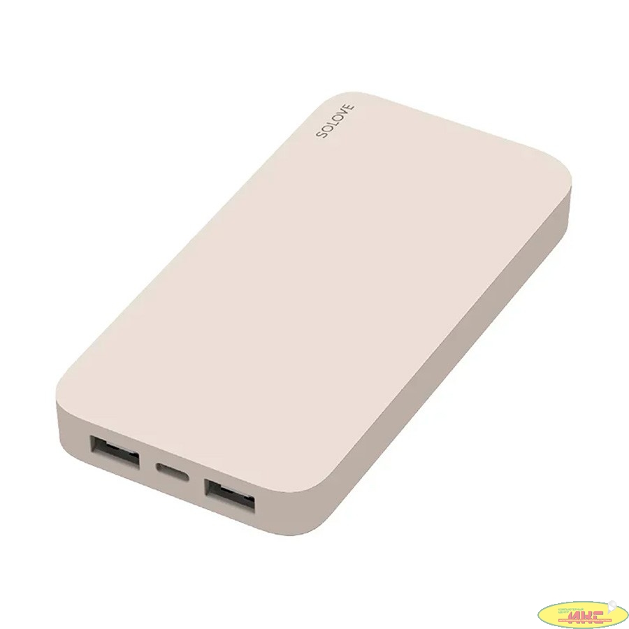 Внешний аккумулятор Power Bank Xiaomi (Mi) SOLOVE 20000mAh 18W Quick Charge 3.0. Dual USB с 2xUSB выходом, кожаный чехол (003M Beige), бежевый
