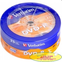 43730 Диски DVD-R Verbatim 4.7Gb 16-х, 25шт. Shrink