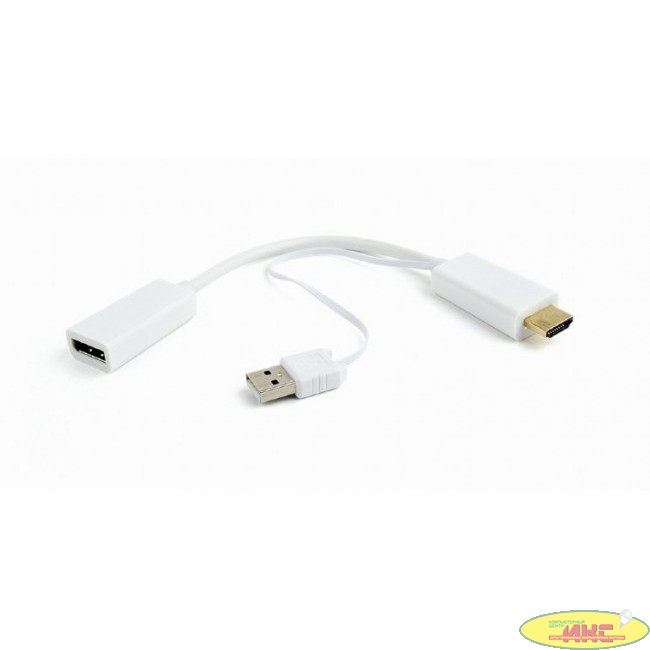 Cablexpert Конвертер HDMI->DisplayPort, HD19M+USBxHD20F, белый (DSC-HDMI-DP-W)