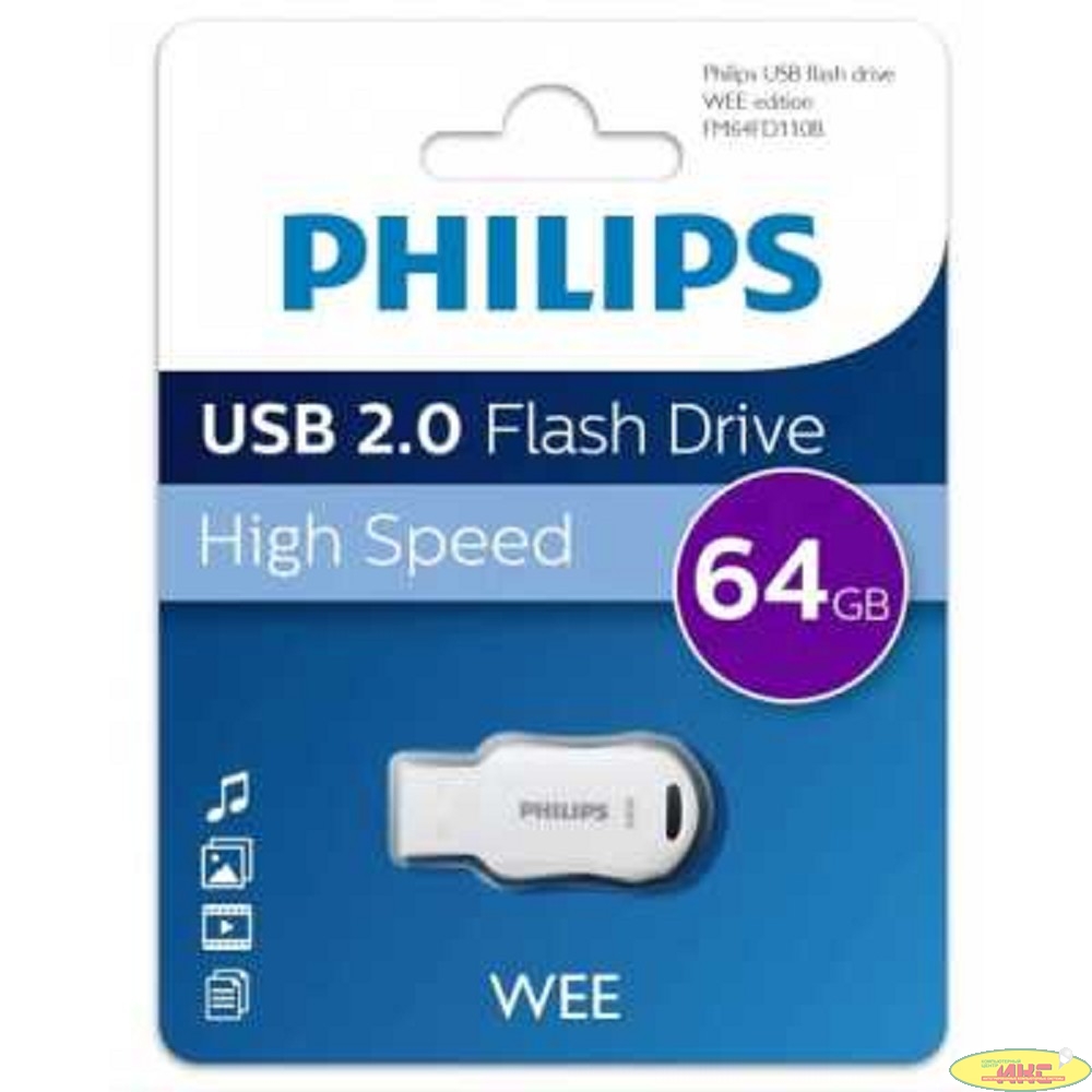 PHILIPS USB Drive 64GB PHILIPS WEE 2.0 64GB, USB 2.0