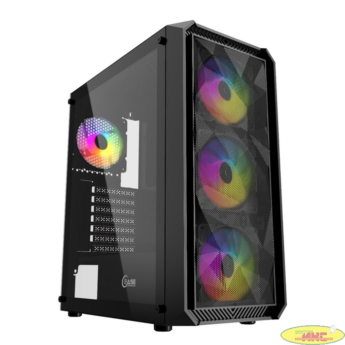 Корпус Powercase Mistral Edge, Tempered Glass, 4x 120mm 5-color fan, чёрный, ATX  (CMIEB-L4)