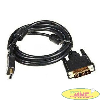Кабель Buro HDMI-19M-DVI-D-5M HDMI (m) DVI-D (m) 5м феррит.кольца черный (817226)