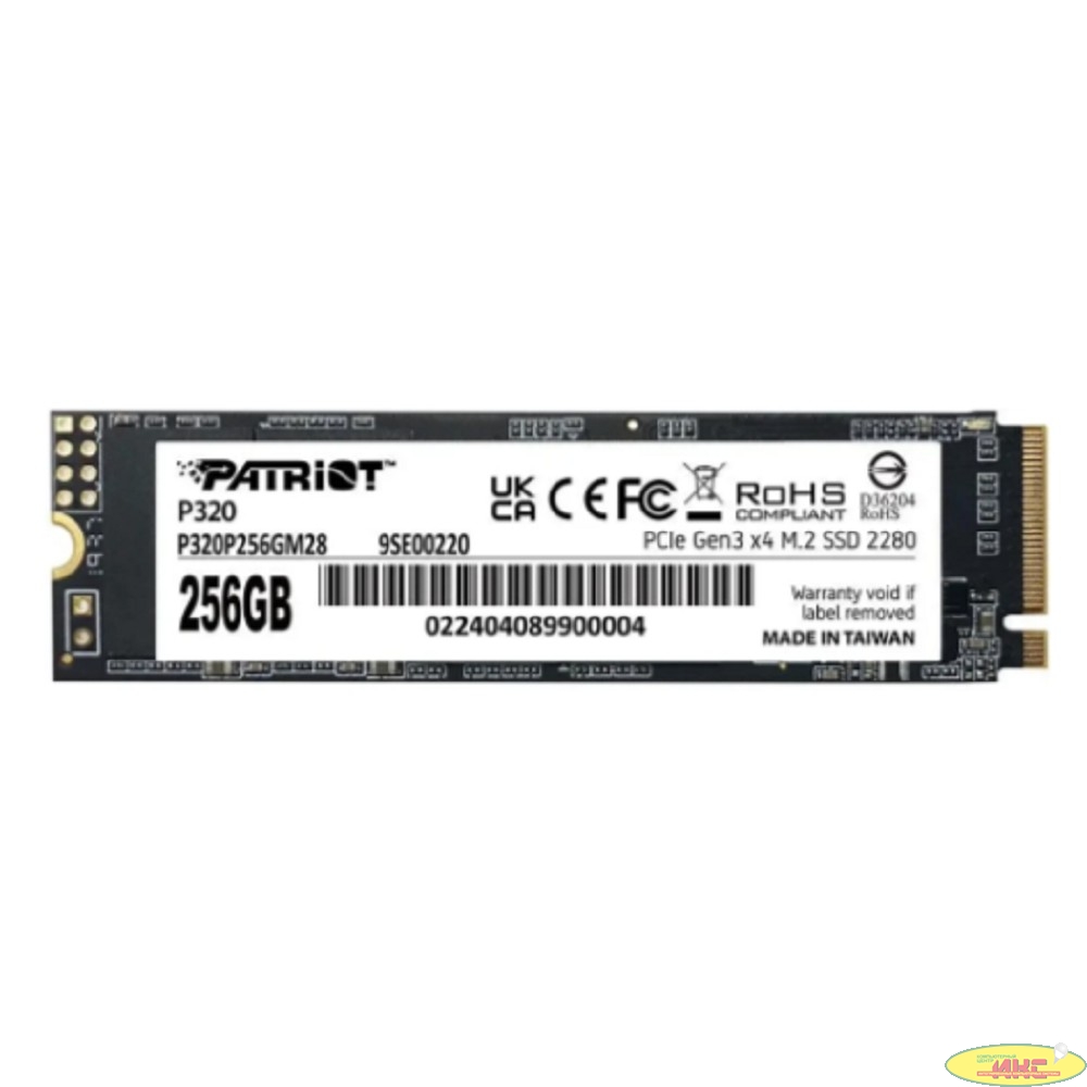 Накопитель SSD Patriot PCIe 3.0 x4 256GB P320P256GM28 P320 M.2 2280