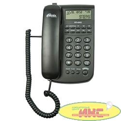 RITMIX RT-440 black Телефон проводной [дисп, Caller ID, повтор. набор, регулировка уровня громкости, световая индикац]
