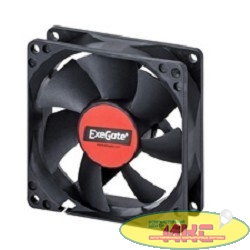 Exegate EX288925RUS Вентилятор ExeGate ExtraPower EP08025B3P (80x80x25 мм, 2-Ball (двойной шарикоподшипник), 3pin, 2400RPM, 26dBA)