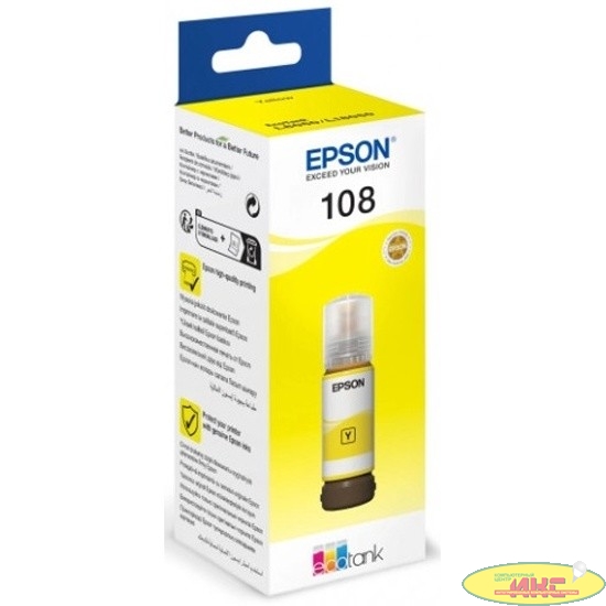 EPSON C13T09C44A  Картридж 108 EcoTank Ink для Epson L8050/L18050, Yellow 70ml