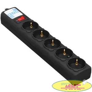PowerCube Фильтр-удлинитель 0.5м, 5 розеток,10А (SPG5-С1), черный графит