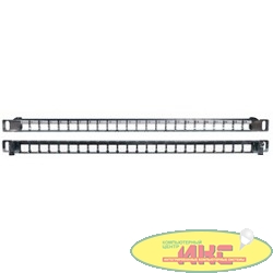 Hyperline PPBLHD-19-24S-SH-RM Модульная патч-панель 19", 24 порта, Flat Type, 0.5U, для экранированных и неэкранированных модулей KJNE, с задним кабельным организатором (без модулей) 