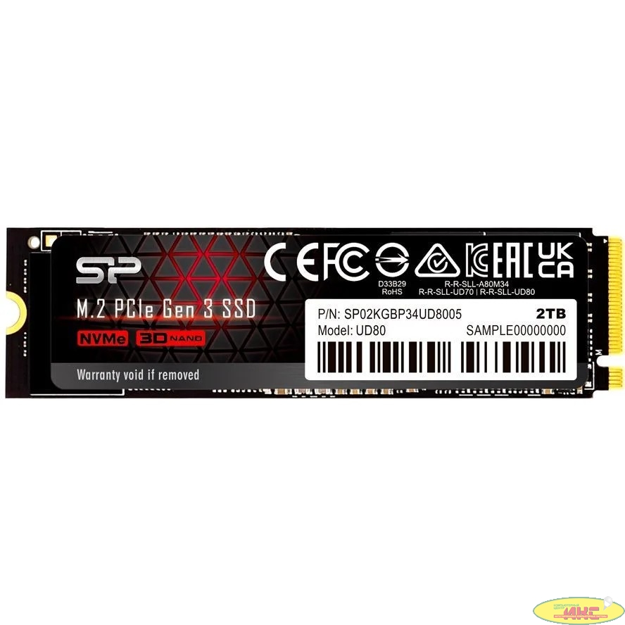 Накопитель SSD Silicon Power PCI-E 3.0 x4 2Tb SP02KGBP34UD8005 M-Series UD80 M.2 2280
