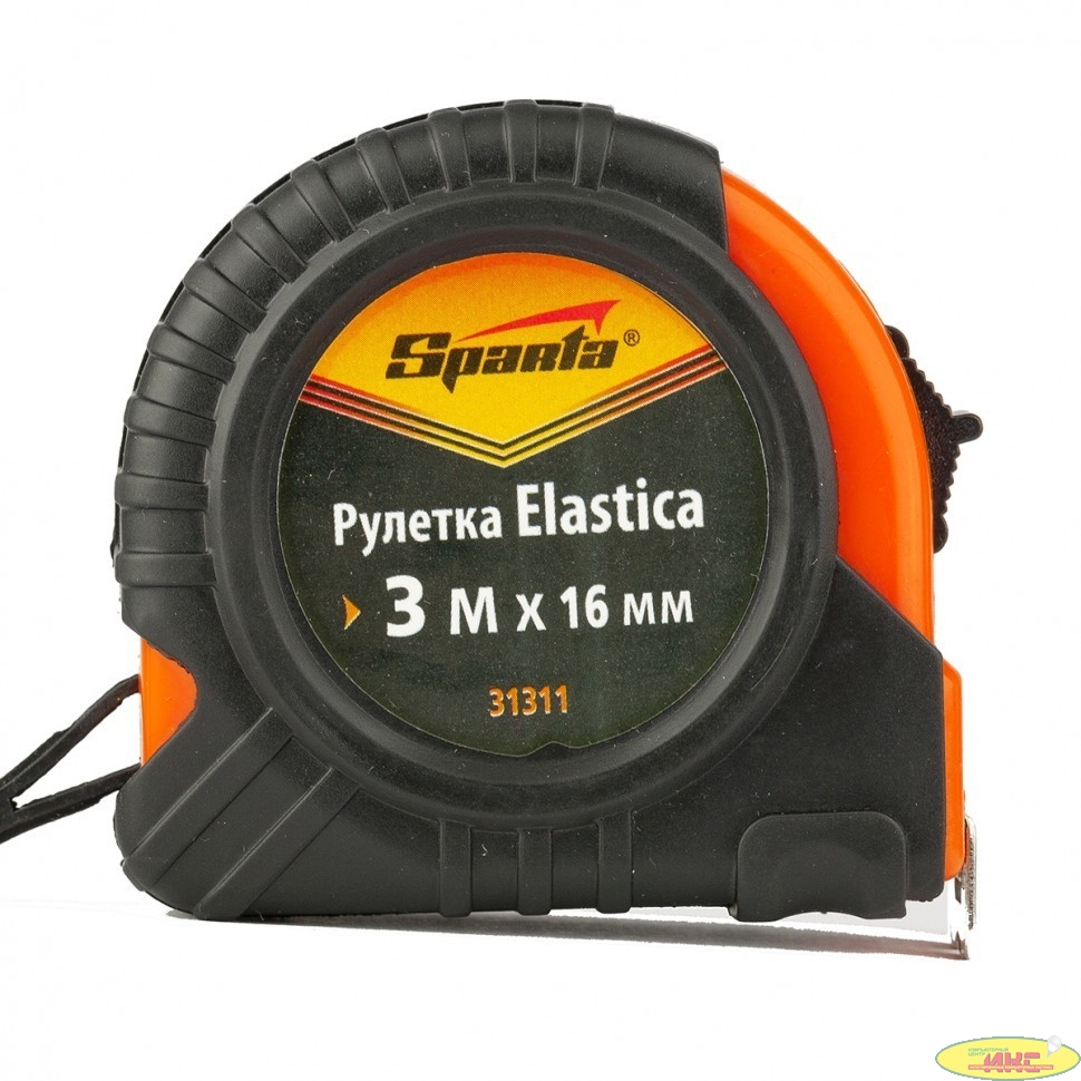 Рулетка Elastica, 3 м х 16 мм, обрезиненный корпус// Sparta