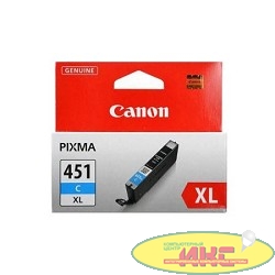 Canon CLI-451XLC 6473B001 Картридж для PIXMA iP7240, MG5440, 6340,  Голубой, 665стр.