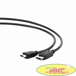 Кабель DisplayPort-HDMI Gembird/Cablexpert  3м, 20M/19M, черный, экран, пакет(CC-DP-HDMI-3M)