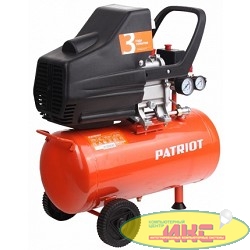 PATRIOT EURO 24-240 Компрессор [525306365] {Мощн.: 1.5 кВт; Напр.: 230В~50Гц; Об.двиг.: 2850 об/мин; Производит.: 240 л/мин; Об.ресивера: 24 л; Давл.: 8 бар; Вес: 17,4 кг;}