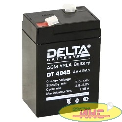 Delta DT 4045 (4,5 А\ч, 4В) свинцово- кислотный аккумулятор  