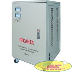 Ресанта АСН-30 000/1-ЭМ 63/3/3 Стабилизатор {220В±2%, Габ. 460х430х860, Вес 95 кг, колеса}