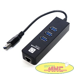 5bites UA3-45-04BK Сетевой адаптер  3*USB3.0 / RJ45 10/100/1000 Мбит/с