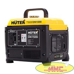 Huter DN1500i 64/10/4 Инверторный Генератор {четырехтактный, 1500Вт, 220В/50Гц, 57Дб, принудительное охлаждение, бак 3,5 л, максимальный расход 1,5 л/час, габариты 537х288х446, вес 25 кг}