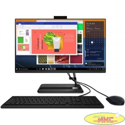 Lenovo IdeaCentreAIO 3 24ALC6 [F0G100PMRK] Black 23.8"(1920x1080 IPS)/AMD Ryzen 5 5500U(2.1Ghz)/8192Mb/512SSDGb/noDVD/Int:AMD Radeon/Cam/BT/WiFi/war 1y/6.81kg/black/noOS + RU kbd, mouse USB}