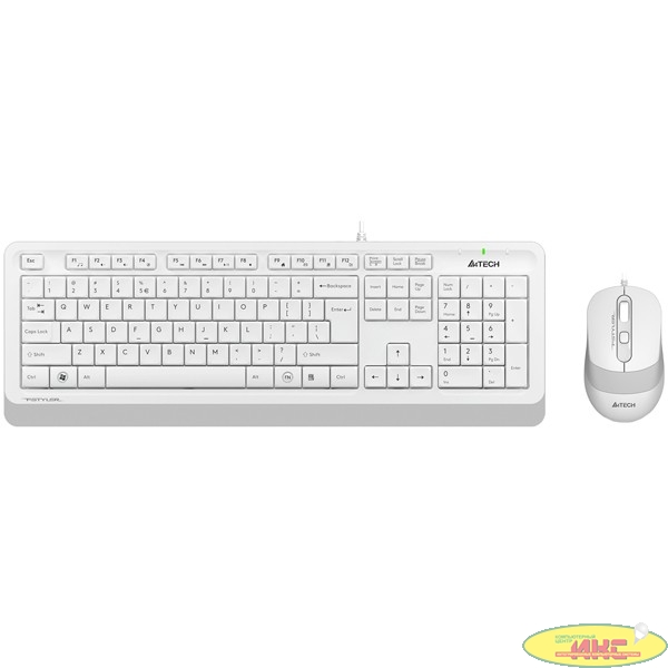 Клавиатура + мышь A4Tech Fstyler F1010 клав:белый/серый мышь:белый/серый USB Multimedia