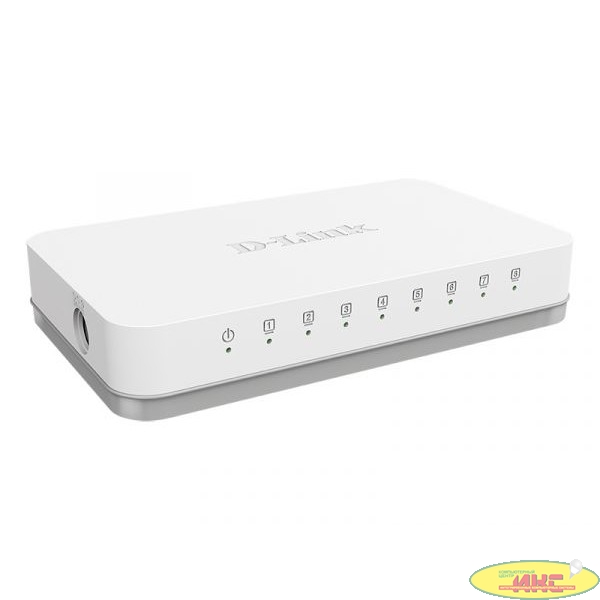 D-Link DGS-1008A/F1A Неуправляемый коммутатор с 8 портами 10/100/1000 Base-T и функцией энергосбережения