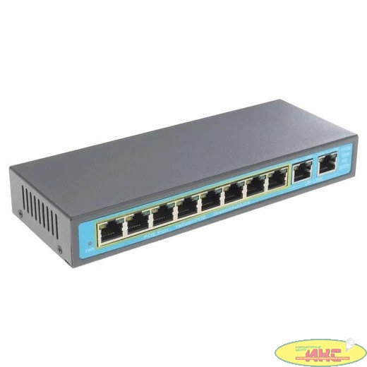 ORIENT SWP-7508POE/2P, PoE коммутатор 8 портов, 8xPoE 100Mbps + 2xUplink 10/100Mbps, Bandwidth 2.0Gbps, PoE-A (1/2+,3/6-), IEEE802.3af/at, до 144Вт, дальность 100/250 метров, внешний БП (30620)