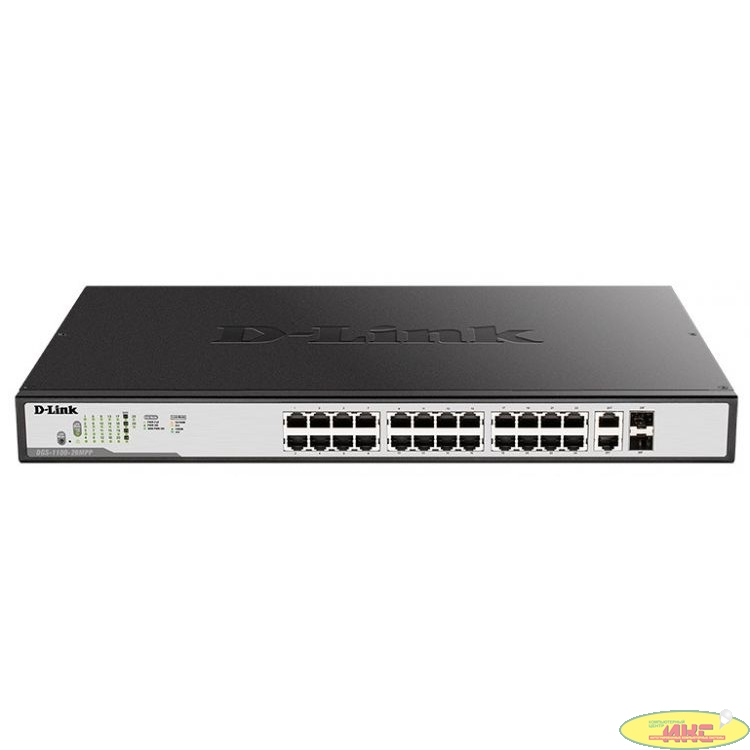 D-Link DGS-1100-26MPPV2/A3A Настраиваемый L2 PoE-коммутатор, 24x1000Base-T, 2xCombo 1000Base-T/SFP 