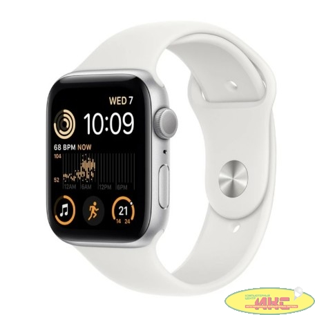 Apple Watch SE 2022 A2723,  44мм,  серебристый / белый [mnk23vc/a] MNK23VC/A