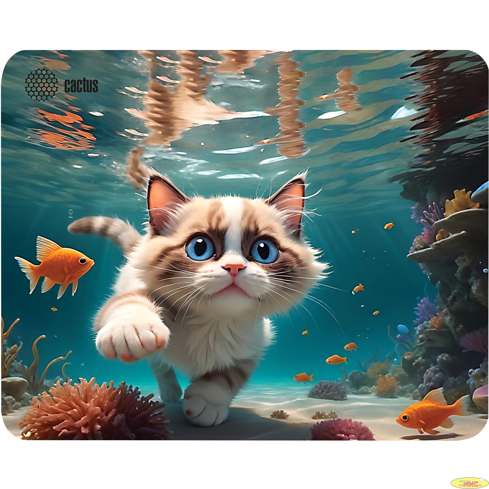 Коврик для мыши Cactus Fish Cat рисунок 300x250x3мм (CS-MPC-D15M)