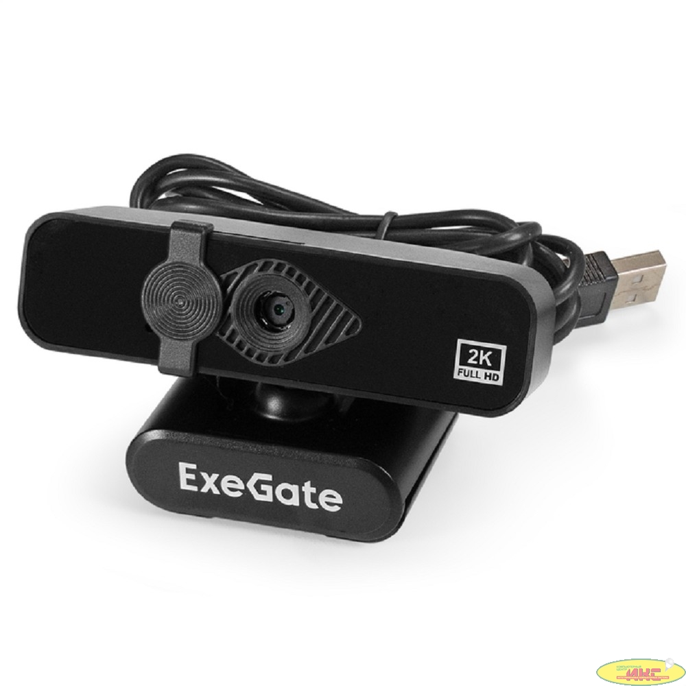 ExeGate Stream С958 2K (матрица 1/3.2" 5Мп, 2592x1944, 30fps, 4-линзовый объектив, автофокус, USB, микрофон с шумоподавлением, универсальное крепление, кабель 1,5 м, WindowsR 7/8/10/11, Mac OS 10.6 и 
