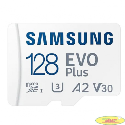 Micro SecureDigital 128Gb Samsung MB-MC128KA/RU EVO PLUS + adapter, Class10