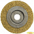 FIT IT Корщетка-колесо, посадочный диаметр 22,2 мм, стальная латунированная волнистая проволока 150 мм [39066]