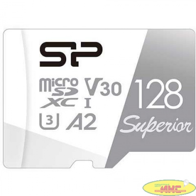 Флеш карта microSDXC 128Gb Class10 Silicon Power SP128GBSTXDA2V20SP Superior + adapter