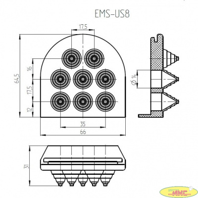 Elbox Кабельный ввод EMS-US8