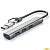 ORIENT CU-423AC, разветвитель USB 3.2 Gen1 (5 Гбит/c), порты: 4xUSB-A, кабель USB Type-C + адаптер Type-A, алюминиевый корпус, серебристый (33312)