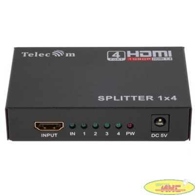 Telecom TTS5020 Разветвитель HDMI 1=>4 , каскадируемый , 1.4v+3D Telecom <TTS5020>