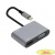 Aopen/Qust Кабель ACU4511 Адаптер USB Type-Cm-->VGA, HDMI 4k*30Hz, USB3.0, PD, Audio, iOpen (Aopen/Qust)<ACU4511>