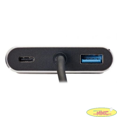 VCOM TUC055  Кабель-концентратор USB3.1 TypeCm -->HDMI+USB3.0+PD+VGA Alum Grey 4K@30Hz, Telecom<TUC055>