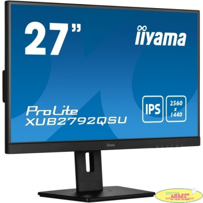 Монитор LCD 27’’ IPS panel, 2560 x 1440, 350 cd/m, 5ms, HDMI, DisplayPort, Speakers, USB-HUB 2x 3.0